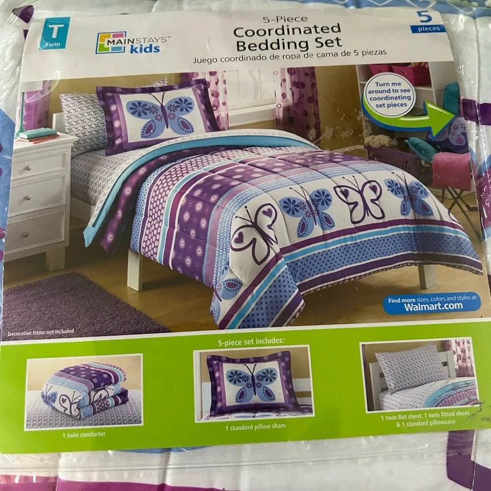 Mainstays Kids Twin 5 piece Coordinated Bedding Set - - Picture 2 of 4